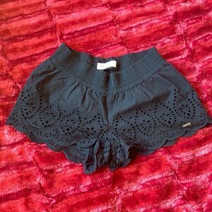 Abercrombie Kids Navy Eyelet Shorts Scallop Edges XL